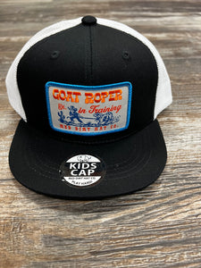 RDHC CAP YTH GOAT ROPER BLK-WHT